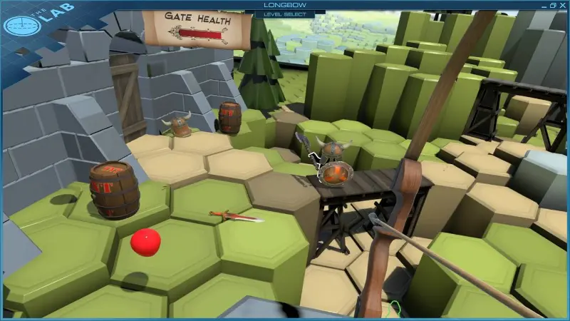 Jeu VR de tir à l’arc dans un univers médiéval stylisé