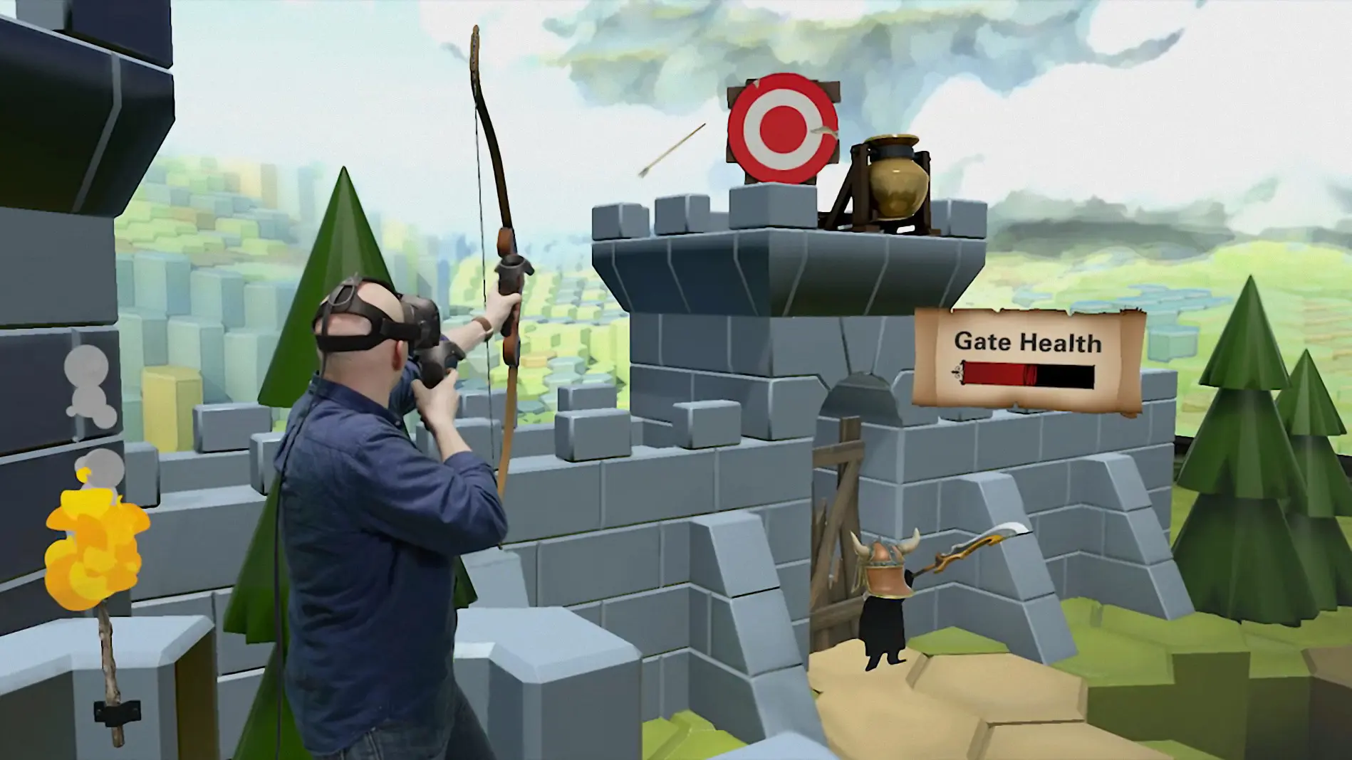 Jeu VR de tir à l’arc dans un univers médiéval stylisé