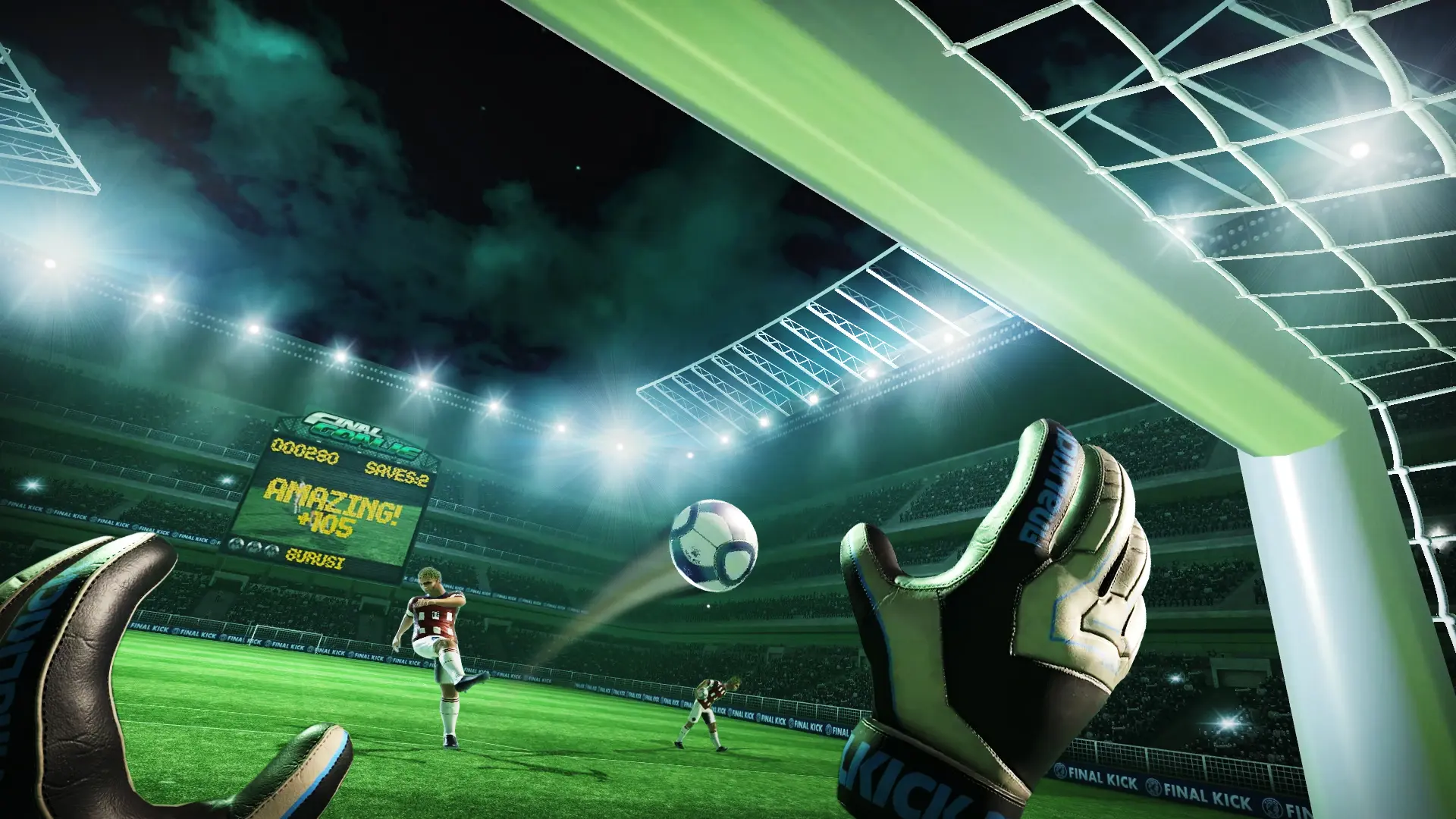 Session sportive en réalité virtuelle avec casque VR et ballon virtuel