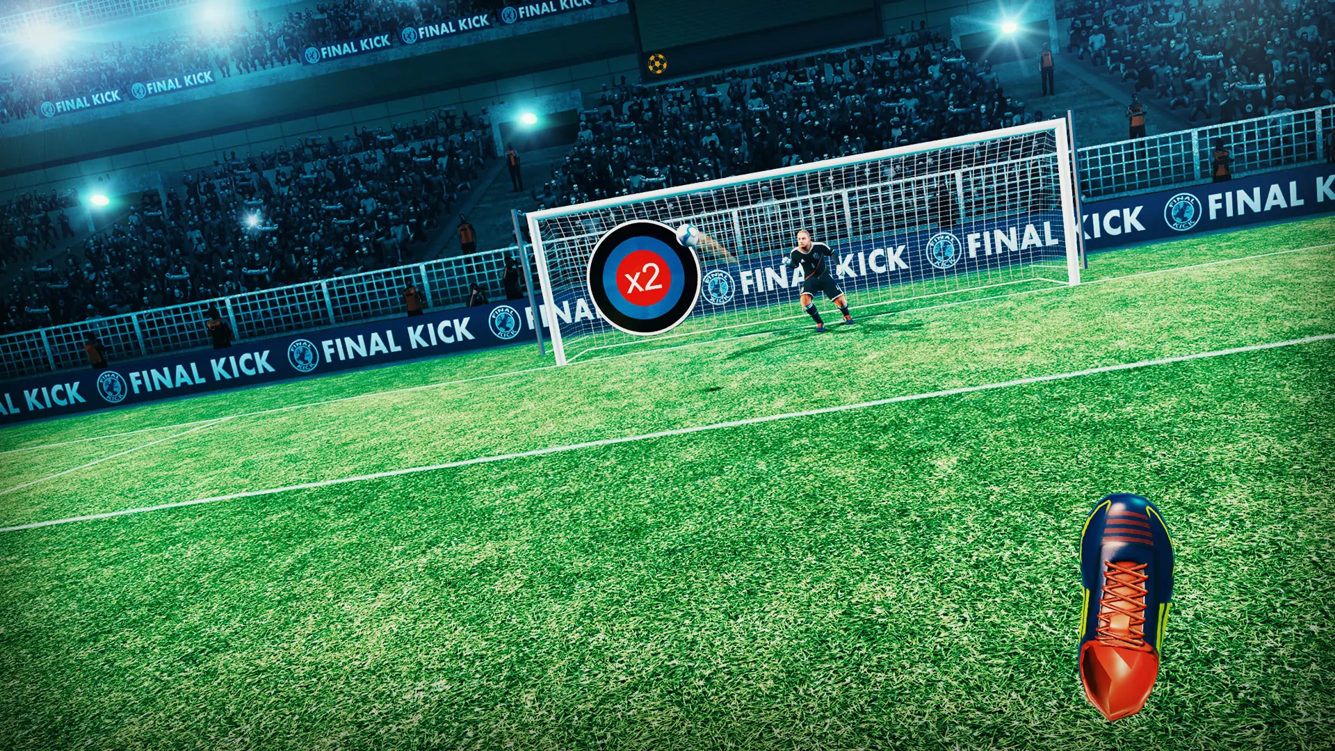 Jeu de football VR immersif basé sur Final Soccer avec défi sur but