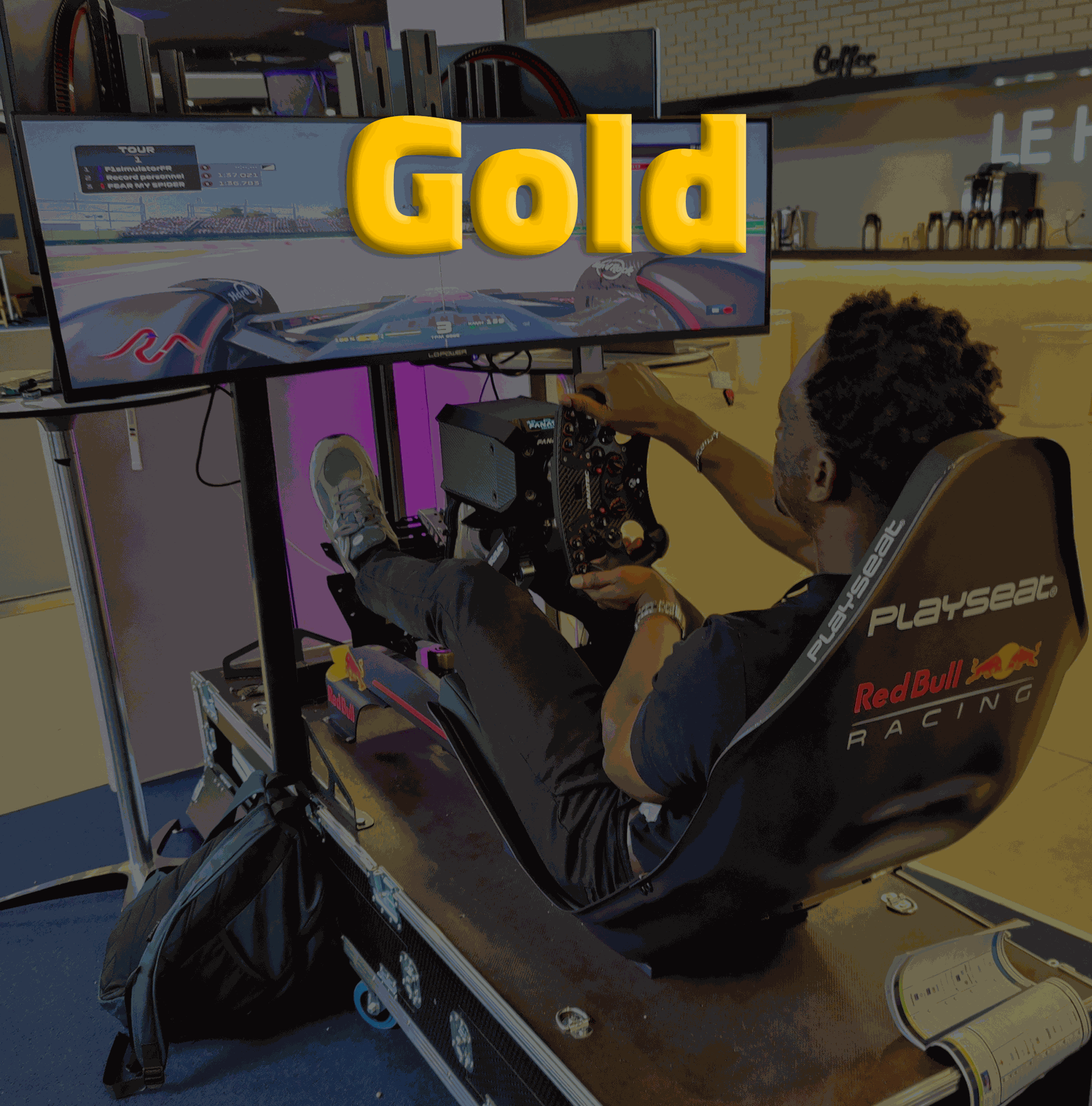 Gamme Gold en configuration Formule 1 avec cockpit F1 et volant Direct Drive